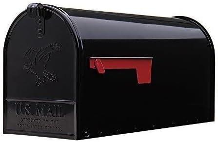 Gibraltar Mailboxes Elite Classic Galvanized Steel Post Mount Black Mailbox