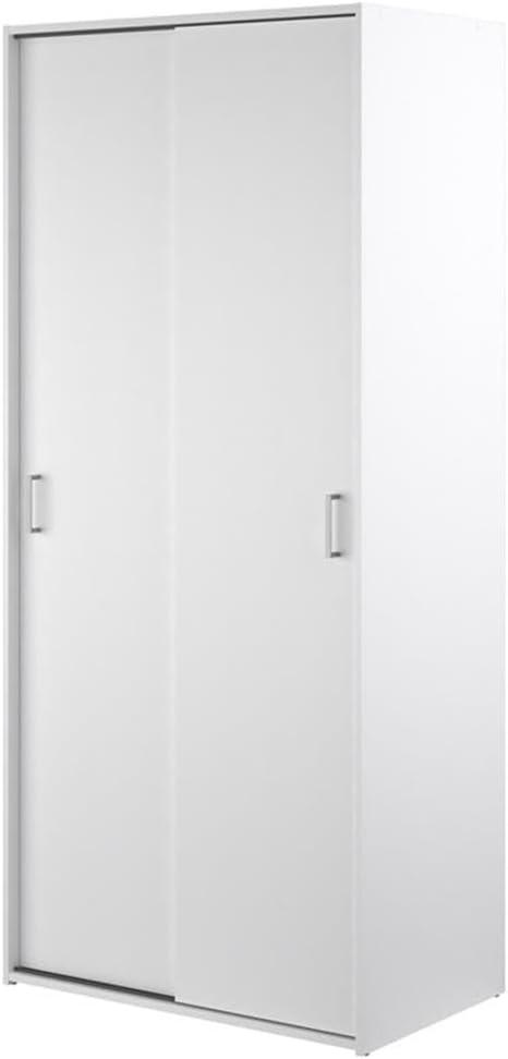 Tvilum Space Armoire Wardrobe with 2 Sliding Doors for Adults in White