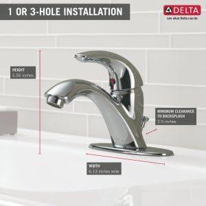 Classic Single Hole Bathroom Faucet with Drain Assembly, Single Handle Bathroom Sink Faucet