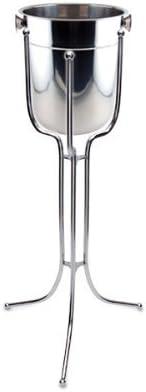 Champagne & Wine Bucket with Folding Stand - 8 Qt - Stainless Steel