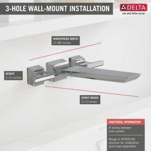 Pivotal Double Handle Wall Mounted Tub Filler Trim