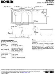 Hartland® 33" L x 22" W Undermount Kitchen Sink