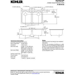 Hartland® 33" L x 22" W Undermount Kitchen Sink