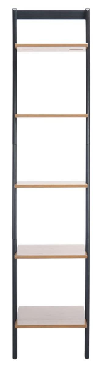 Yassi 5 Tier Leaning Etagere - ETG9403 - Natural/Charcoal - Safavieh
