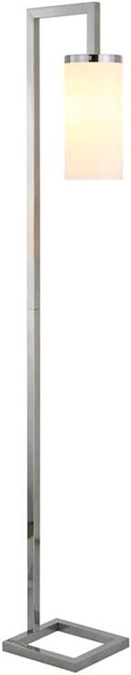 Henn&Hart 11" Polished Nickel Metal/Glass Floor Lamp