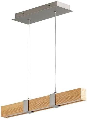 33 Inch 192W 6 Led Chandelier-Satin Nickel/White Oak Finish Oxygen Lighting 3-24-5224