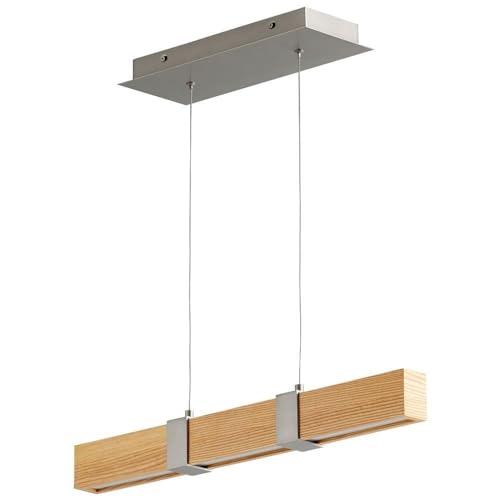33 Inch 192W 6 Led Chandelier-Satin Nickel/White Oak Finish Oxygen Lighting 3-24-5224