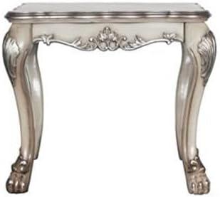 28" Dresden Coffee Table Vintage Bone White - Acme Furniture: Claw Feet, Carved Details