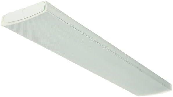 Sleek 4ft White Steel LED Wraparound Light with Acrylic Diffuser