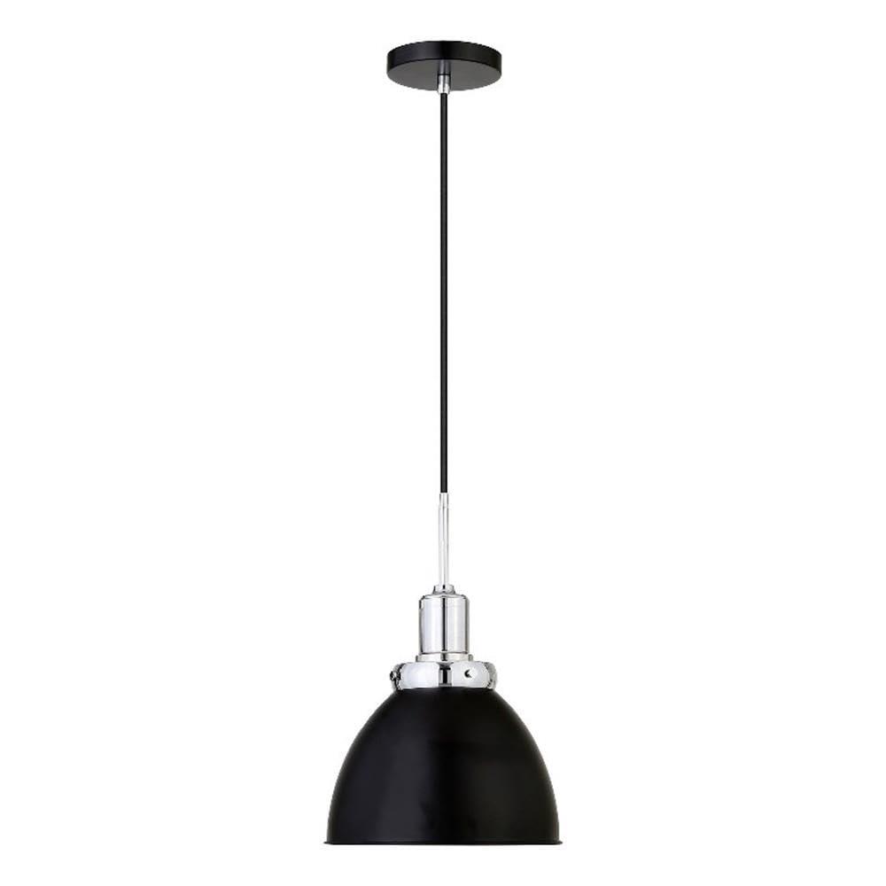Evelyn&Zoe 12" Blackened Bronze/Polished Nickel Metal Pendant