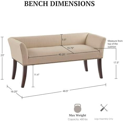 Madera Accent Bench Cream