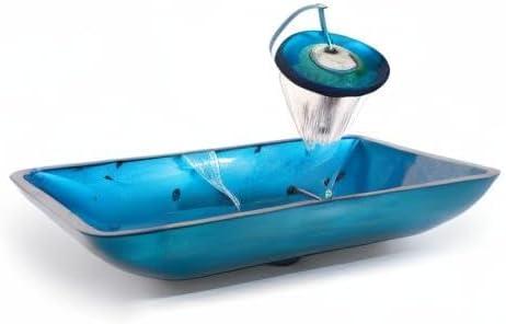 Galaxy Glass Rectangular Vessel Bathroom Sink