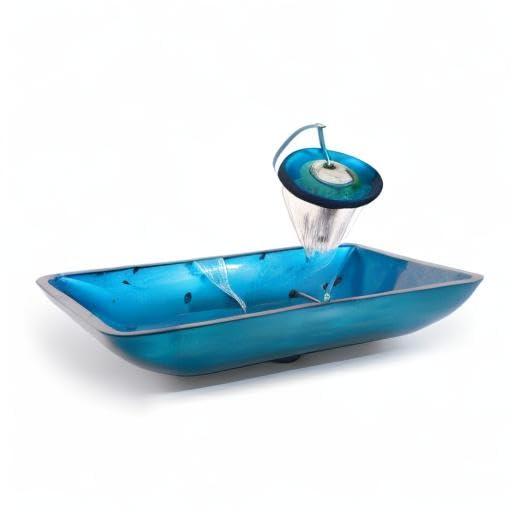 Galaxy Glass Rectangular Vessel Bathroom Sink