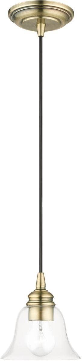 Livex Lighting Moreland 1 - Light Pendant in Antique Brass