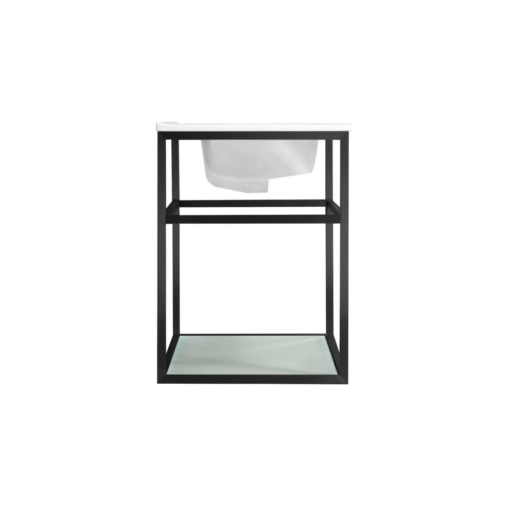 Pierre 30 Single, Open Shelf, Metal Frame Bathroom Vanity
