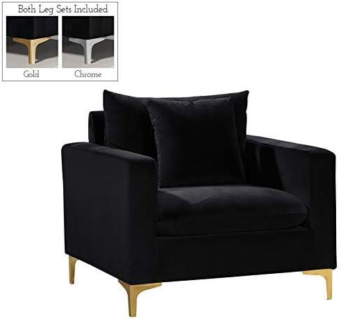 Meridian Furniture Naomi Velvet Accent Chair in Black