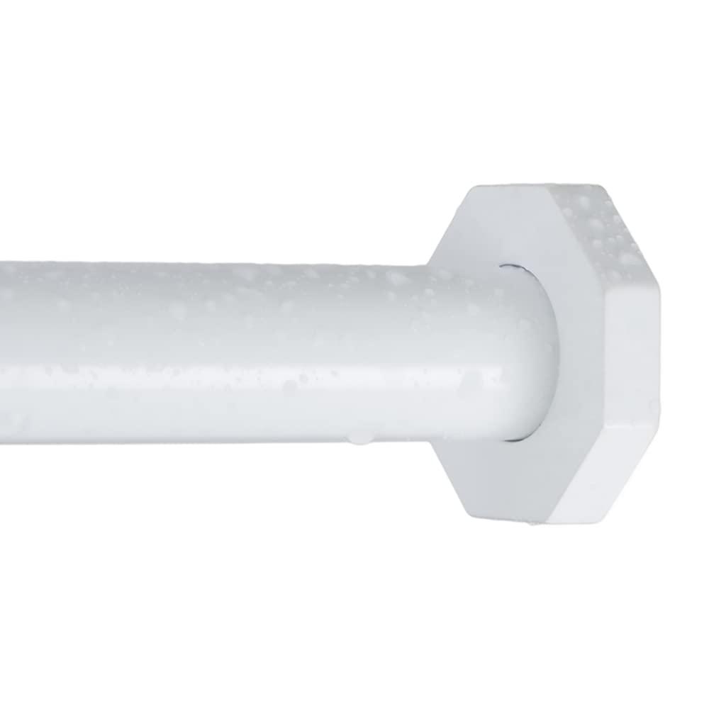 Ivilon Tension Curtain Rod - Hexagonal Spring Tension Rod for Windows or Shower, 24 to 36 Inch, White