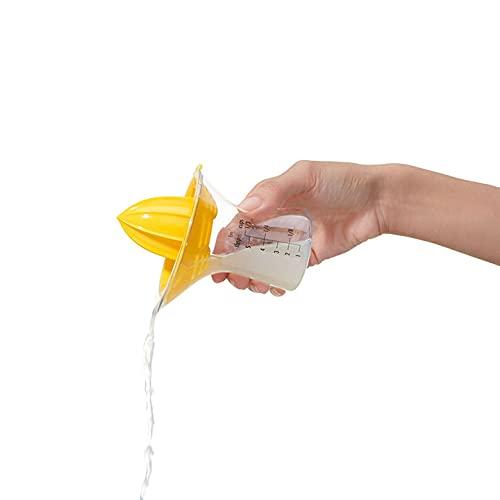 Yellow and Clear Plastic Citrus Juicer with Measurement Markings