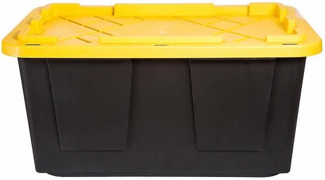 K2 Enterprises Extreme Duty 27 Gal. Tough Storage Bin in Black 4 pack with Lids (27HDB4)