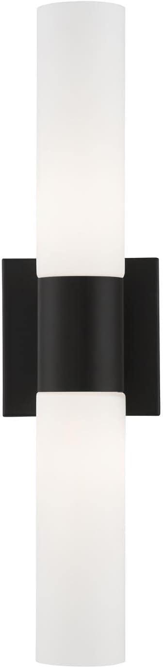 Livex Lighting Aero 2-Light Twist Lock Metal ADA Vanity Sconce in Black