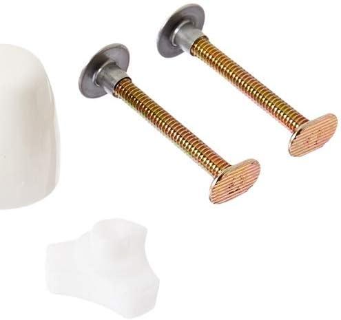 White Plastic Toilet Bolt Cap Kit with Hexagon Bolts