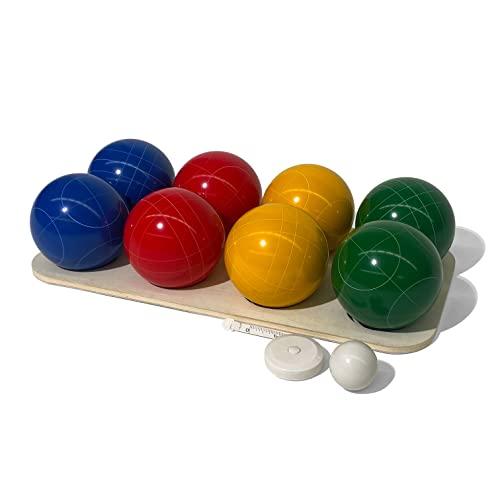 Classic Outdoor 100mm Resin Bocce Ball Set for 4 Players with Durable Carrying Case