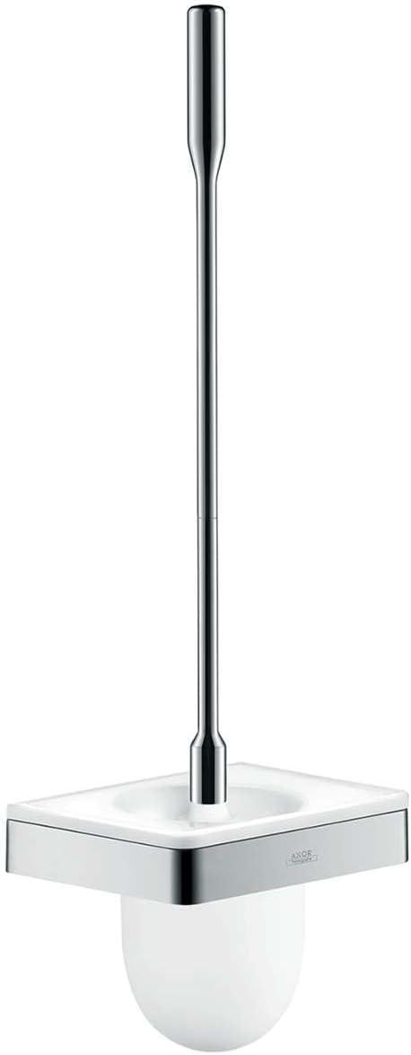 Matte Black and Chrome Wall-Mounted Modern Toilet Brush Holder