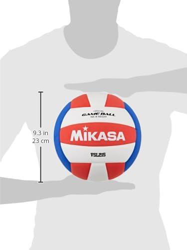 Mikasa VSL215 Competitive Class Volleyball, Size 5, Red/White/Blue