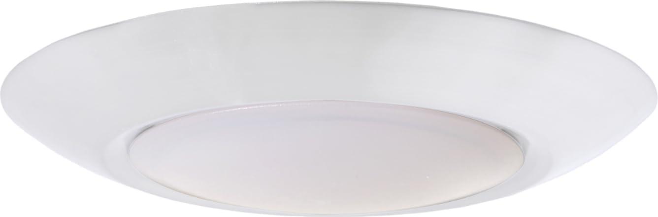 Sleek Polished Nickel 7'' LED Flushmount Light, Energy Star Rated