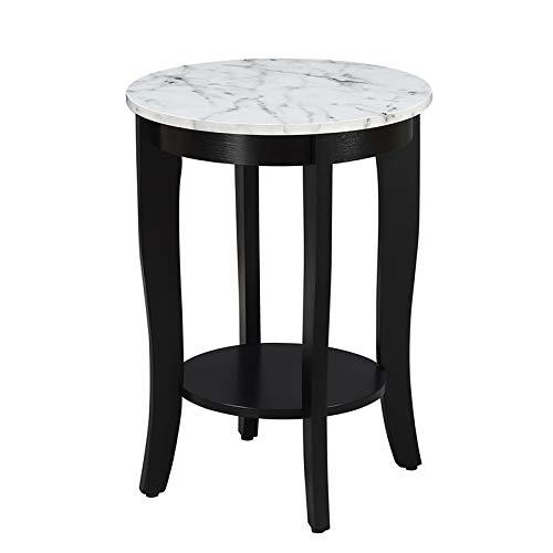 Convenience Concepts American Heritage Round End Table in Black Wood Finish