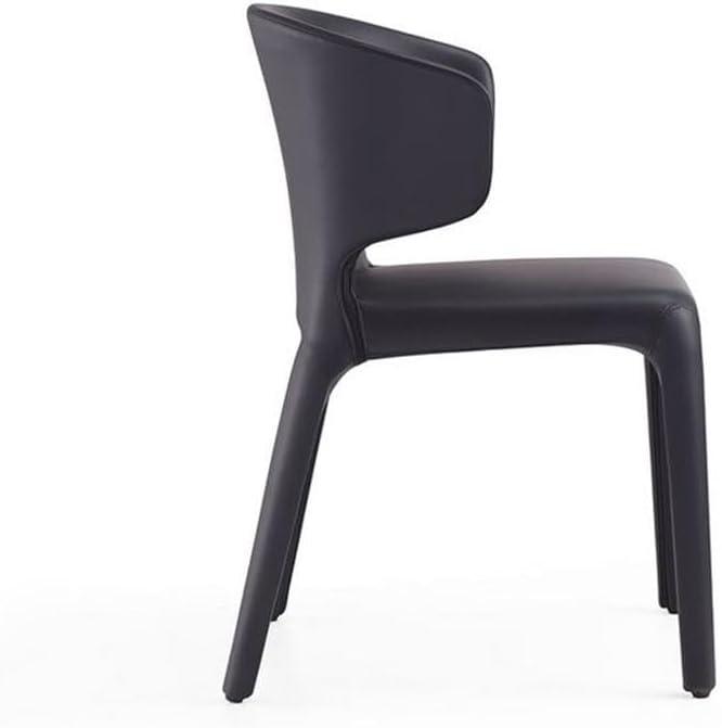 Set of 2 Conrad Faux Leather Dining Chairs Saddle - Manhattan Comfort: Mid-Century Modern, Metal Frame, Cushioned