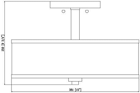 Hardware House El-Dorado 3-Light Semi-Flush Mount Ceiling Fixture 20-7812 with Satin Nickel Finish