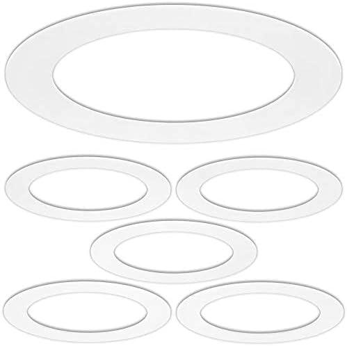 White Circular LED Recessed Light Goof Trim Rings, 6-Pack