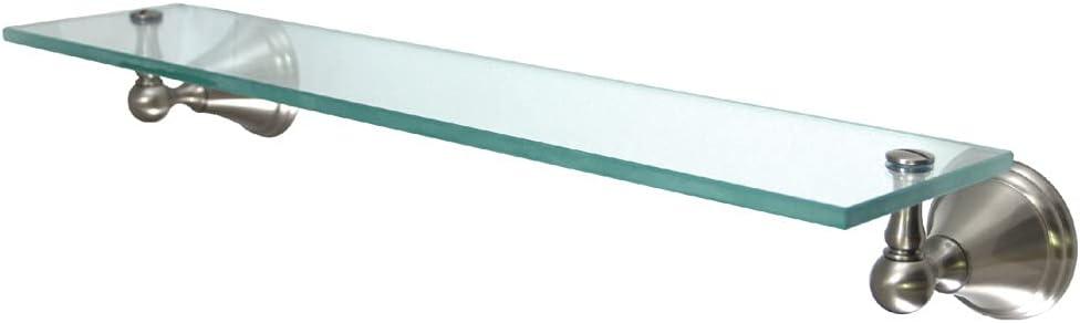 Satin Nickel Contemporary Bathroom Glass Wall Shelf