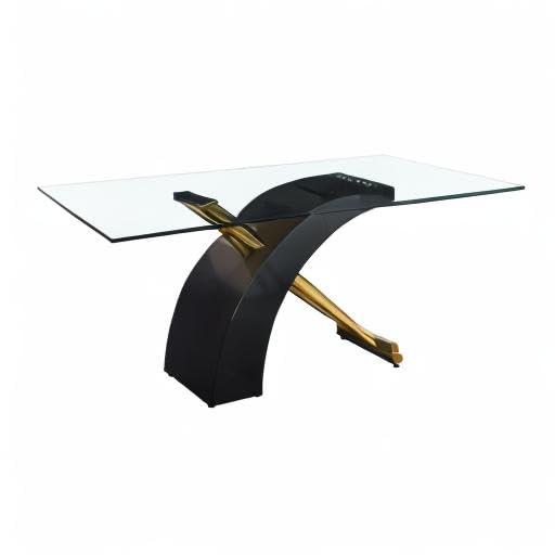 Stylish Dining Room Table, Luxury Glass Top Dining Table