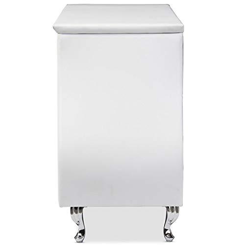Enzo Modern and Contemporary Faux Leather 6 Drawer Dresser White - Baxton Studio: Sleek Storage, Metal Gliders