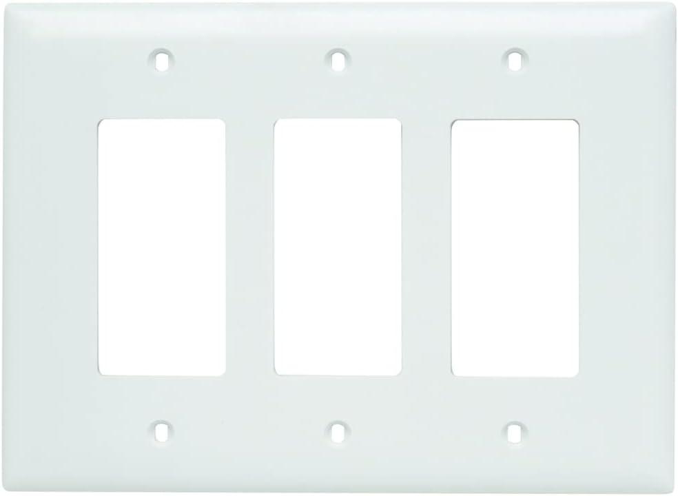 White Oversized 3-Gang Decorator Nylon Wall Plate