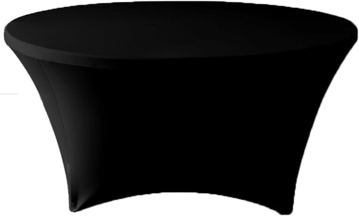 Gowinex Burgundy 5 ft. 60 inch Round Spandex Tablecloth Fitted Table Cover