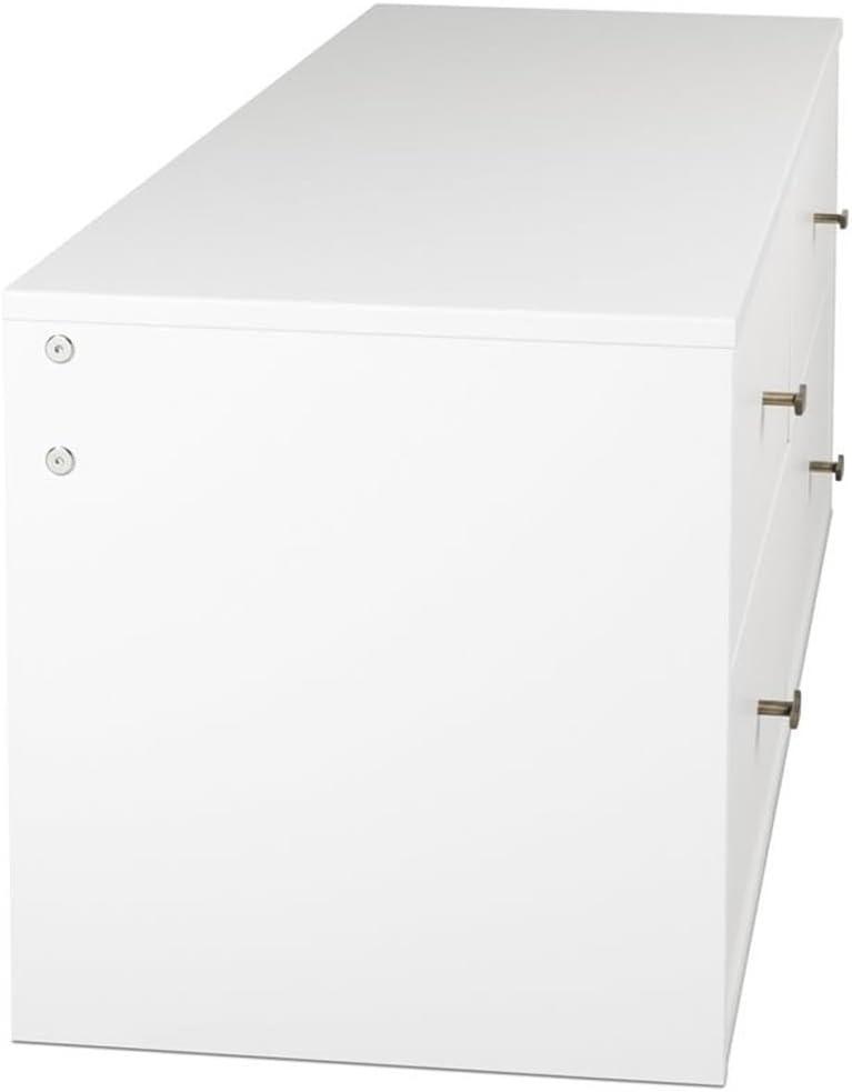 Floating 4 Drawers Dresser White - Prepac: Wall Mounted, Space-Saving Storage, Easy to Assemble