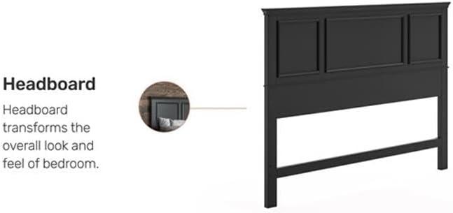 Hawthorne Collections Traditional Wood Full Queen Panel Headboard in Black