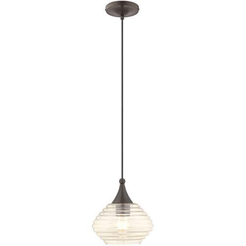 Livex Lighting Art Glass 1 - Light Pendant in English Bronze