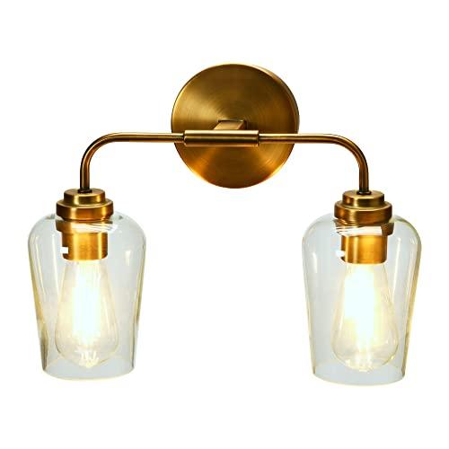 Holden Vintage Snifter Glass Dual Light Vanity Sconce in Brushed Bronze