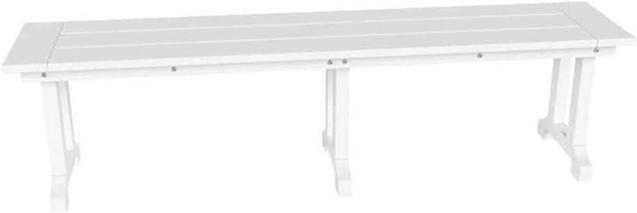 White HDPE Outdoor Backless Patio Bench