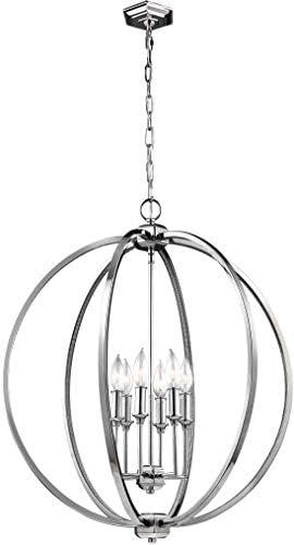 Corinne 6-Light Polished Nickel Hanging Pendant