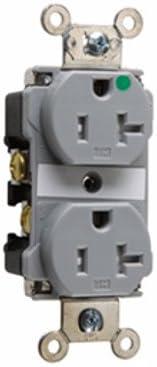 Legrand-Pass & Seymour TR63HGRY Tr-8300Hred - Tamper-Resistant Compact Hospital Grade Duplex Receptacle 20A 125V