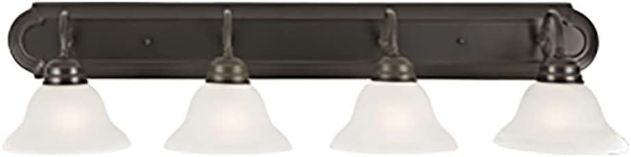 Millbridge 36" Bronze Vanity Light with Frosted Glass Shades