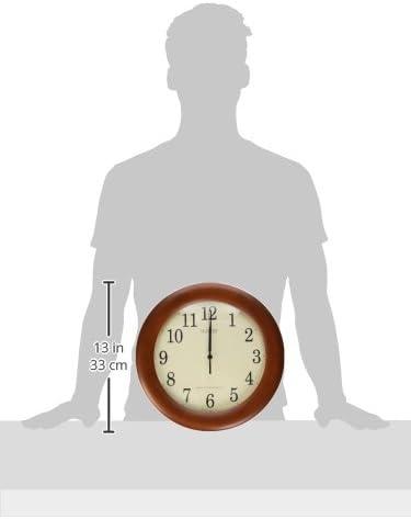 La Crosse Technology 12.5-in. Cherry Finish Oak Wood Atomic Analog Wall Clock, WT-3122A