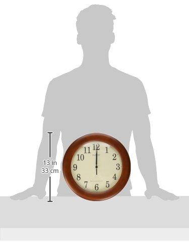 La Crosse Technology 12.5-in. Cherry Finish Oak Wood Atomic Analog Wall Clock, WT-3122A