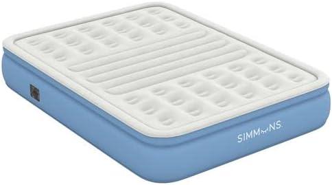 Simmons Lumbar Firm 12" Infltable Blow-up Air Bed Mattress with Built-in Pump Queen