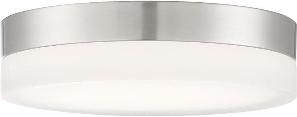 Brushed Nickel 11" LED Flush Mount with Etched Glass